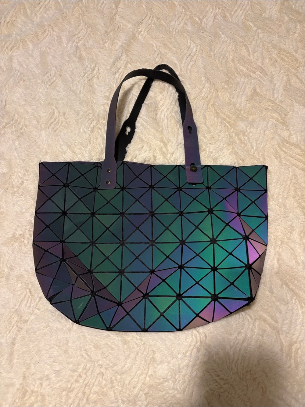 Baobab Collection Iridescent Geometric Tote - Green/Blue/Purple